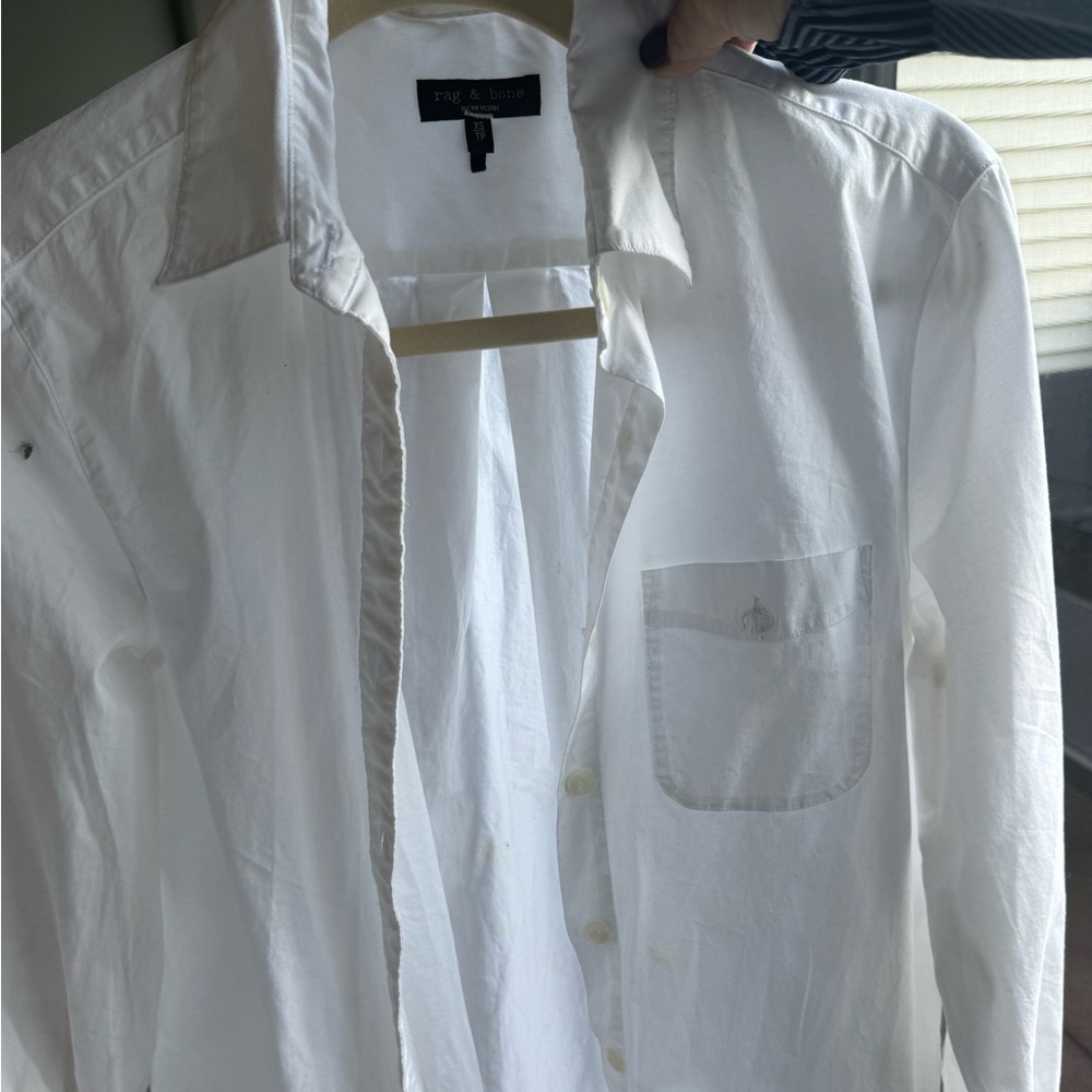 Women's Rag and Bone XS white cotton button down